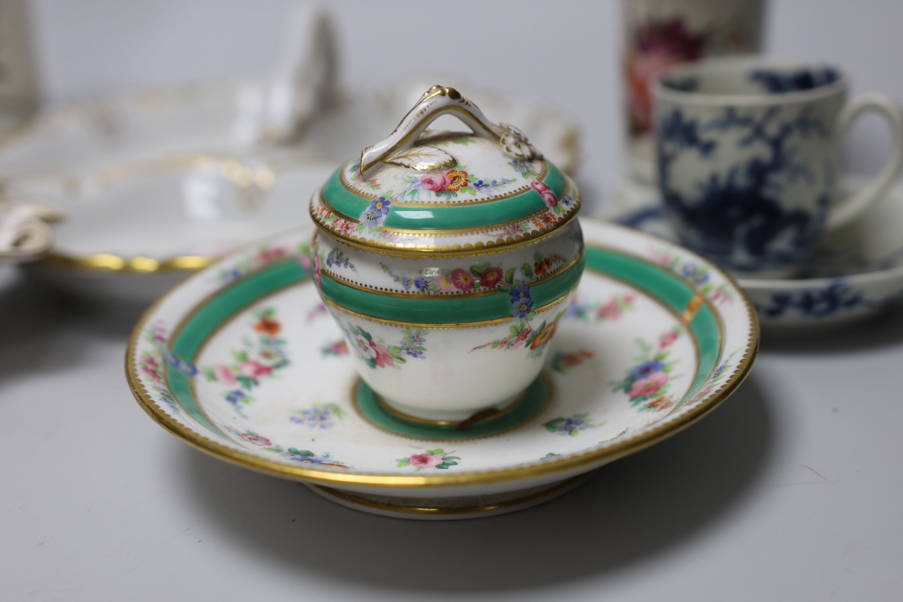 A group of Worcester and Derby 19th century china etc